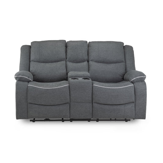 Dexter Electric Recliner Sofa Grey Fabric 2 Seater