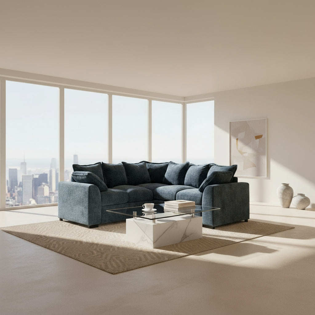 Finn Sofa Blue Large Corner