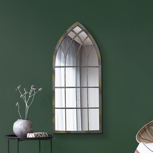 The Rosie - Rustic Metal Arched Decorative Wall or Leaner Mirror 46 X 20 (115CM X 50CM)