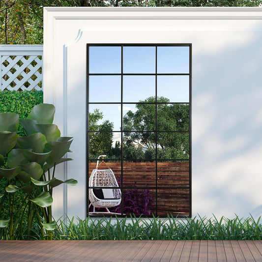 The Emery - Black Modern Window Garden Wall Mirror 79 X 47 (200CM X 120CM)