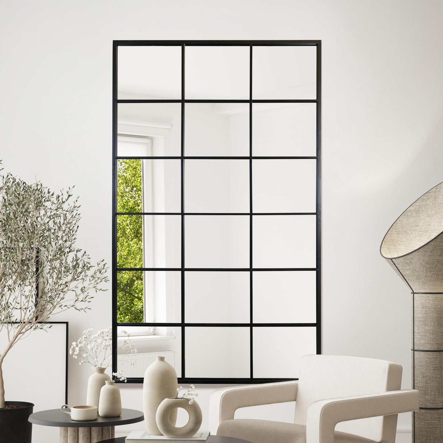 The Elma - Black Modern Window Leaner / Wall Mirror 79 X 47 (200CM X 120CM)