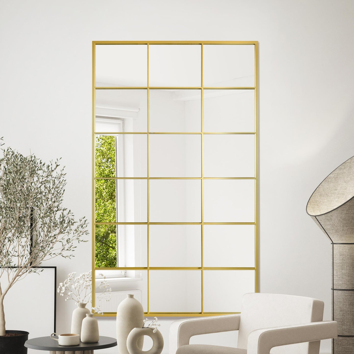 The Elma - Gold Modern Window Leaner / Wall Mirror 79 X 47 (200CM X 120CM)