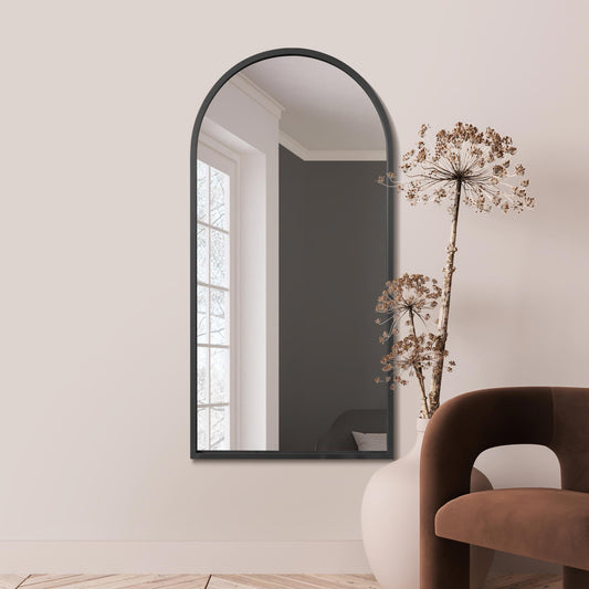 The Perry - Black Framed Arched Leaner/Wall Mirror 55 X 27.5 (140CM X 70CM)