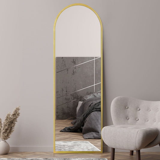 The Perry - Gold Framed Arched Leaner/Wall Mirror 71 X 24 (180CM X 60CM)