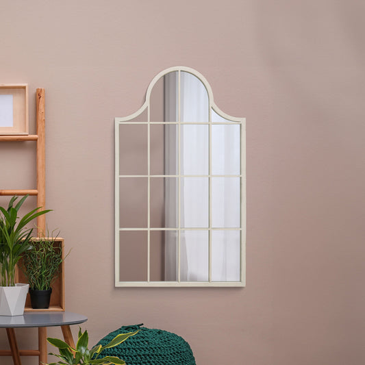 The Perry - White Metal Framed Arched Wall Mirror 41 X 24 (104CM X 62CM)