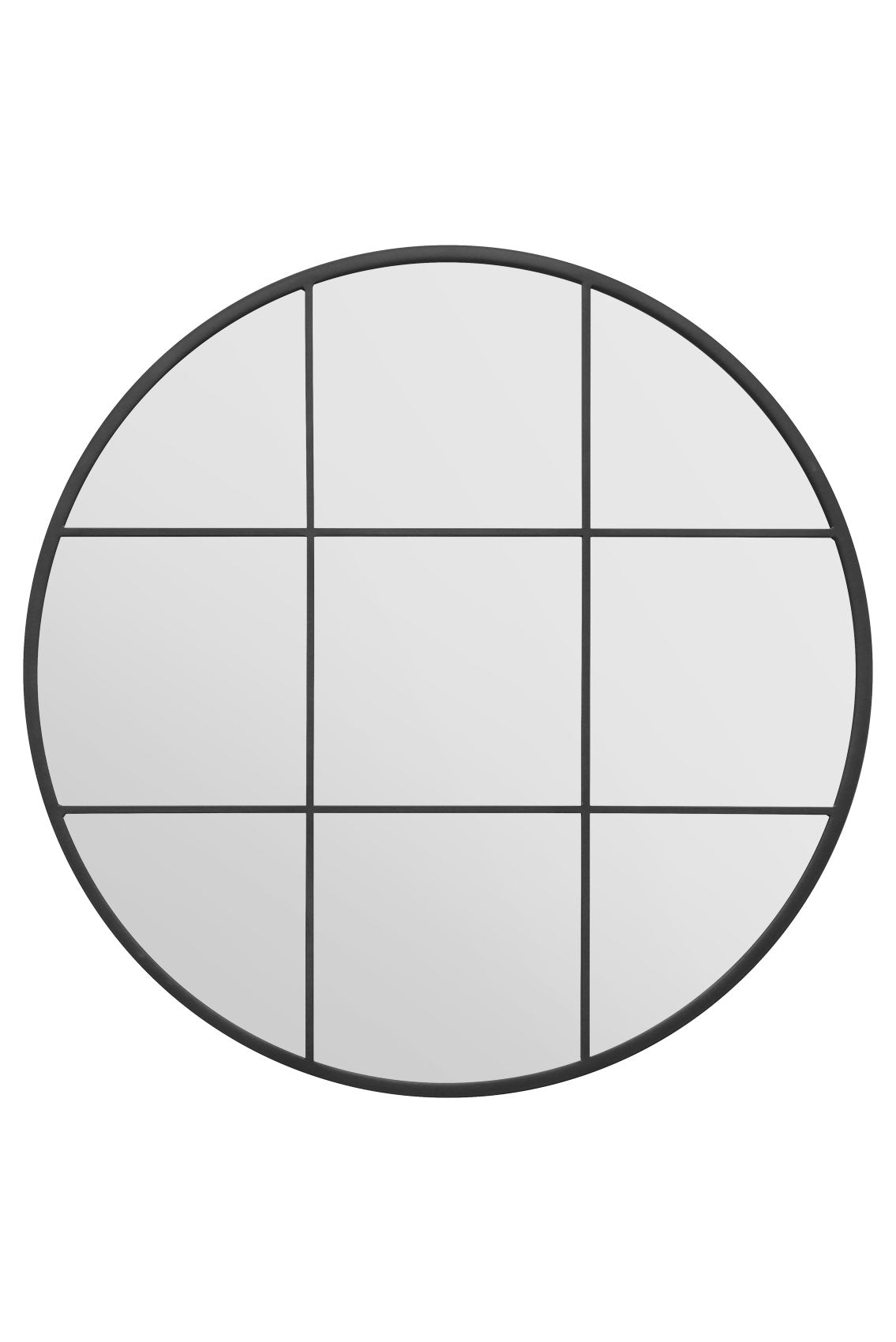 The Alora - Black Metal Framed Round Window Wall Mirror 39 X 39 (100x100CM)