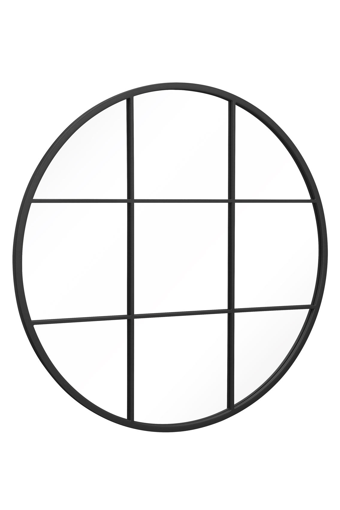 The Alora - Black Metal Framed Round Window Wall Mirror 39 X 39 (100x100CM)