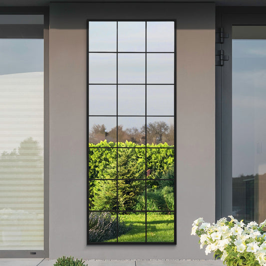 The Emery - Black Modern Window Garden Wall Mirror 79 X 31 (200CM X 80CM)