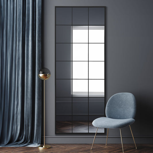 The Elma - Black Modern Window Leaner / Wall Mirror 79 X 31 (200CM X 80CM)