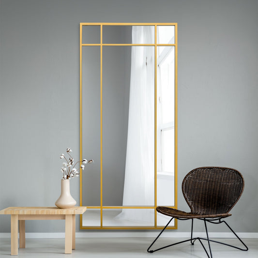 The Elma - Gold Contemporary Wall and Leaner Mirror 71 X 33 (180 x 85CM)