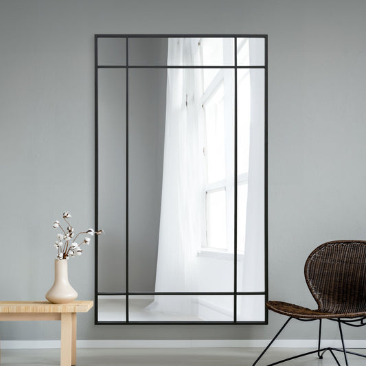 The Elma - Black Contemporary Wall and Leaner Mirror 79 X 47 (200 x 120CM)