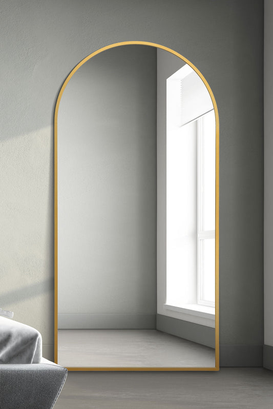 The Perry - Gold Framed Arched Leaner/Wall Mirror 79 X 39 (200CM X 100CM)