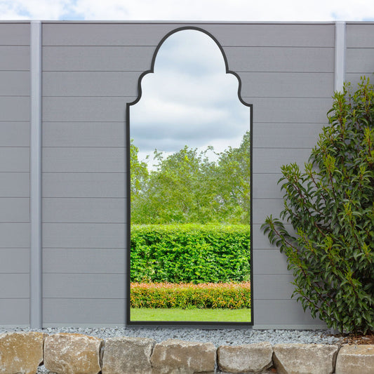 The Perry - Black Framed Arched Leaner/Wall Garden Mirror 79 x 33 (200x85CM)