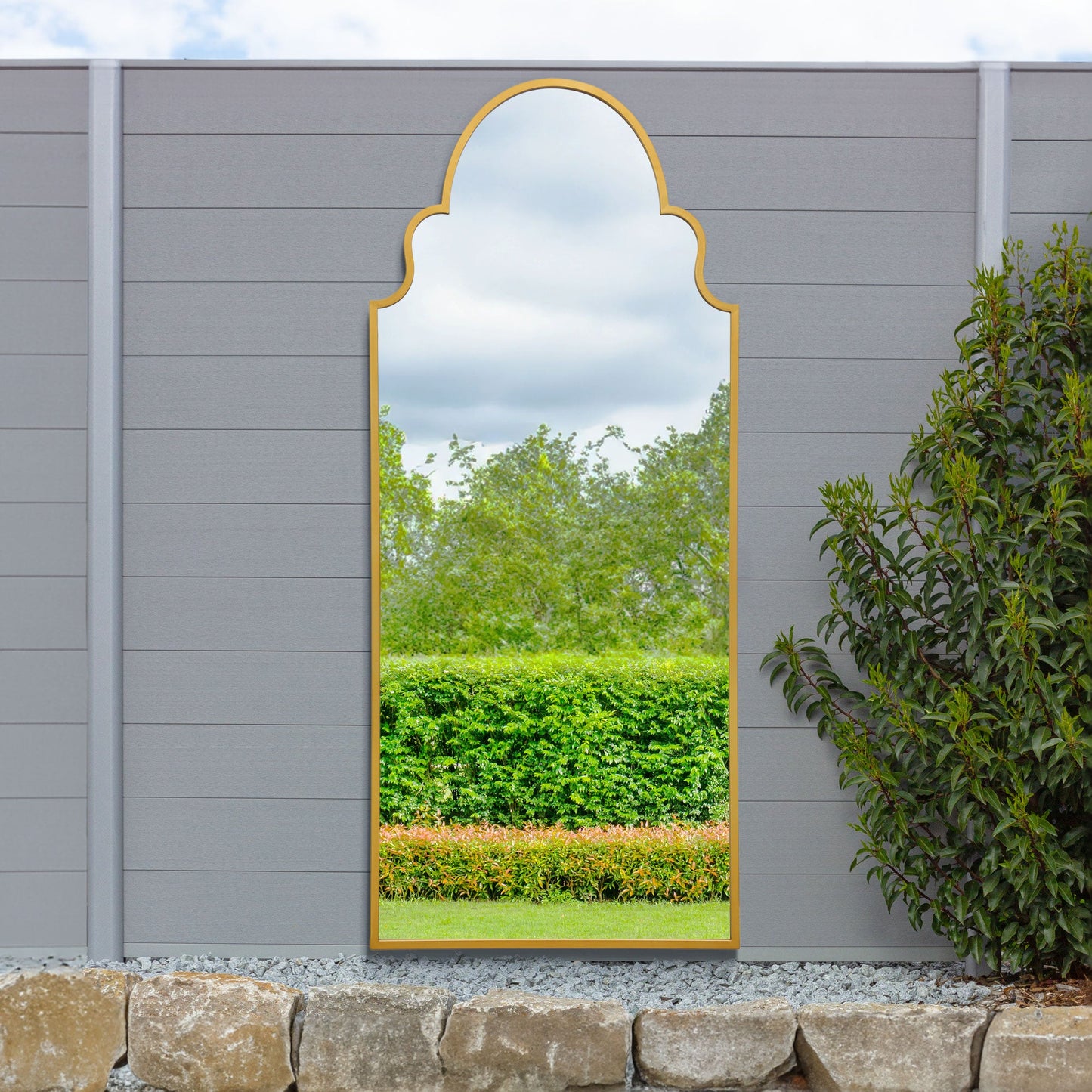 The Perry - Gold Framed Arched Leaner/Wall Garden Mirror 79 x 33 (200x85CM)