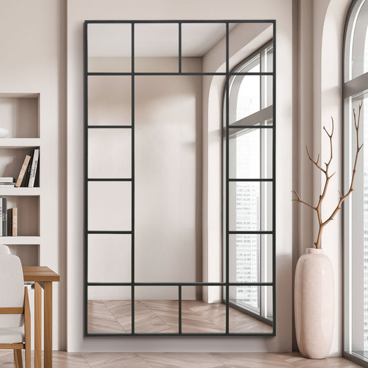 The Elma - Black Modern Wall and Leaner Mirror 79 X 47 (200 x 120CM)