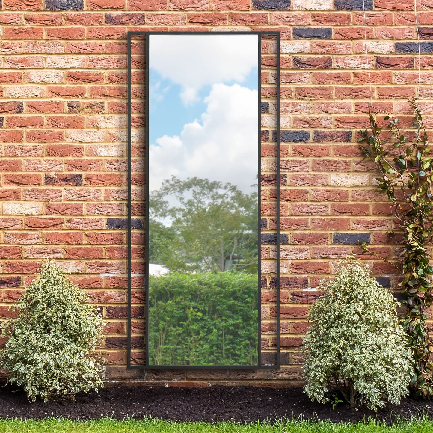 The Emery - Black Modern Wall & Leaner Garden Mirror 79x 35 200x90cm