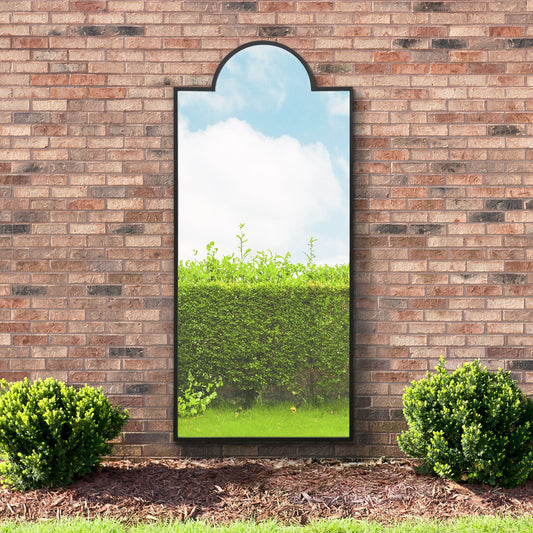 The Emery - Black Modern Wall & Leaner Garden Mirror 75x 33 190x85cm