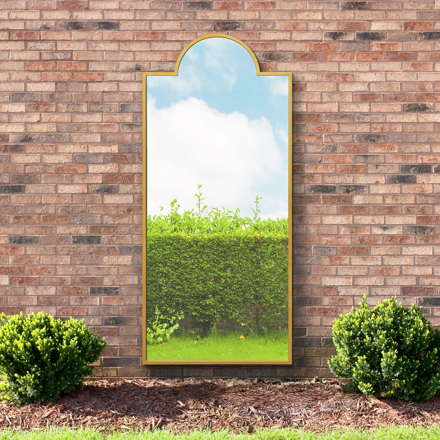 The Emery - Gold Contemporary Wall & Leaner Garden Mirror 75x 33 190x85cm