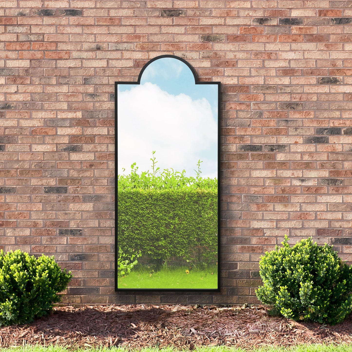 The Emery - Black Contemporary Wall & Leaner Garden Mirror 67x 29 170x75cm