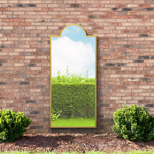 The Emery - Gold Contemporary Wall & Leaner Garden Mirror 67x 29 170x75cm
