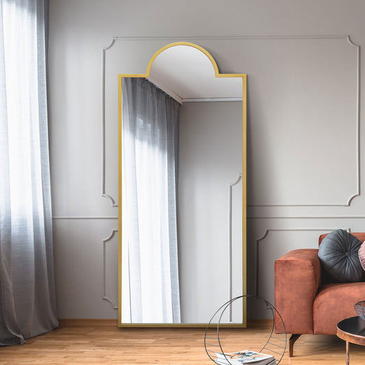 The Elma - Gold Contemporary Wall and Leaner Mirror 67 X 29 (170 x 75CM)