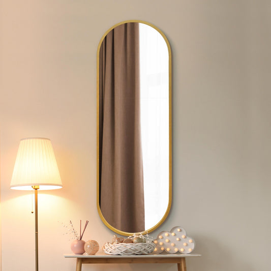 The Sadie - New Gold Metal Framed Double Arched Wall Mirror 63 X 22 (160CM X 55CM) Suitable for Inside and Outside!