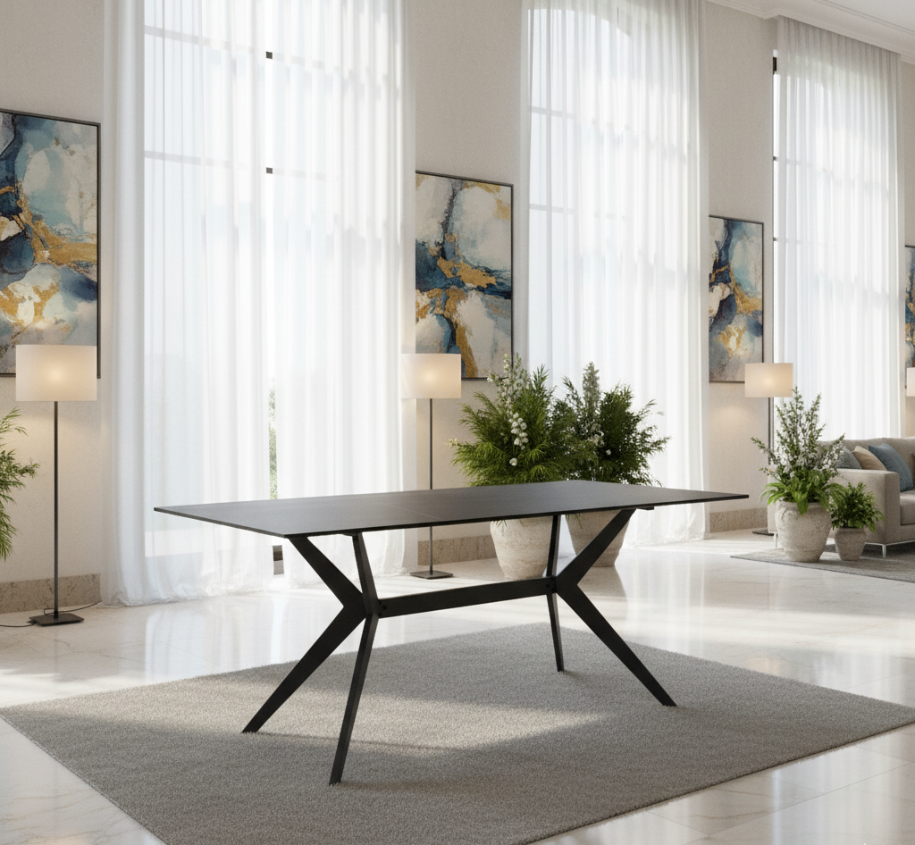 Islington 1.6m Black Dining Table