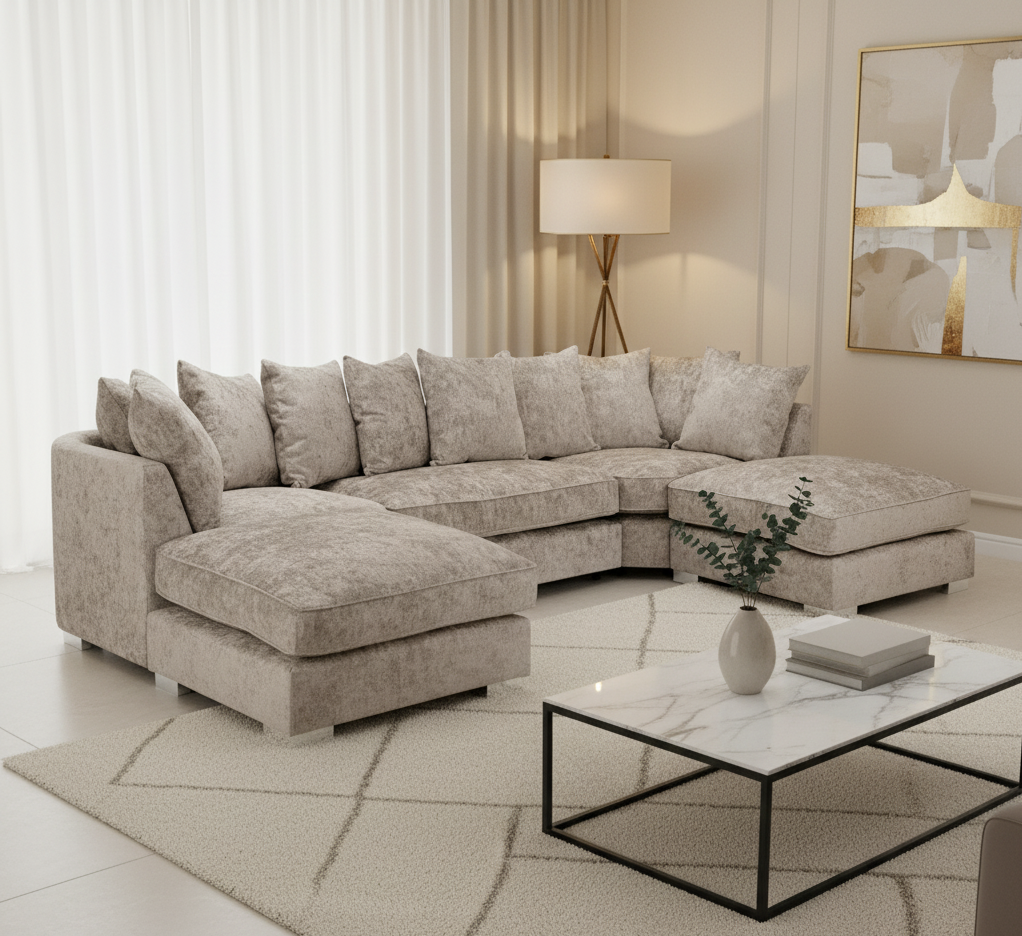 Shoreditch Scatterback U-Shape Corner Sofa – Truffle