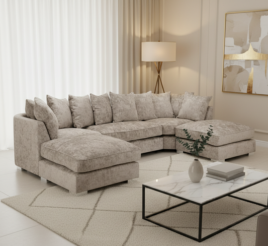 Shoreditch Scatterback U-Shape Corner Sofa – Truffle