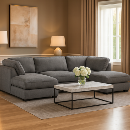 Greenwich Sofa Grey U Shape Corner