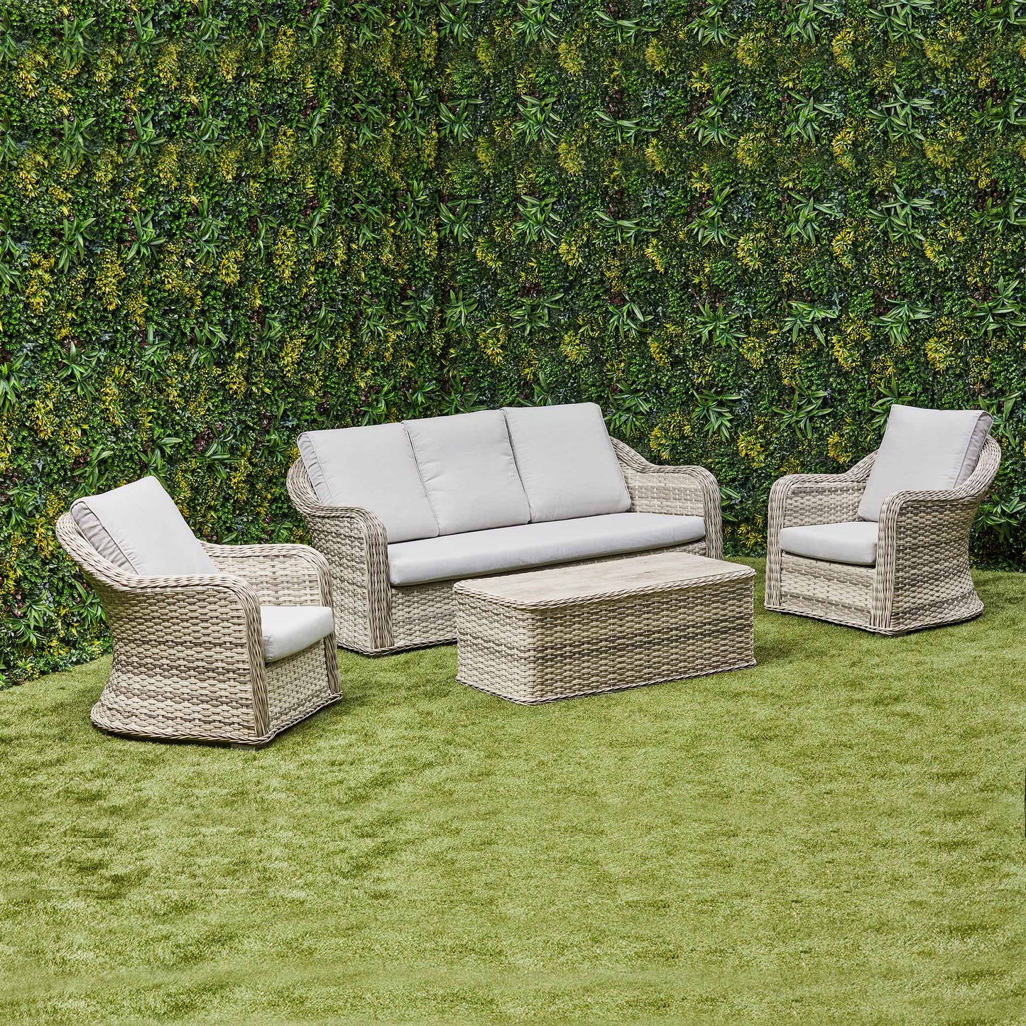 Isla Rattan Lounge Set – Grey