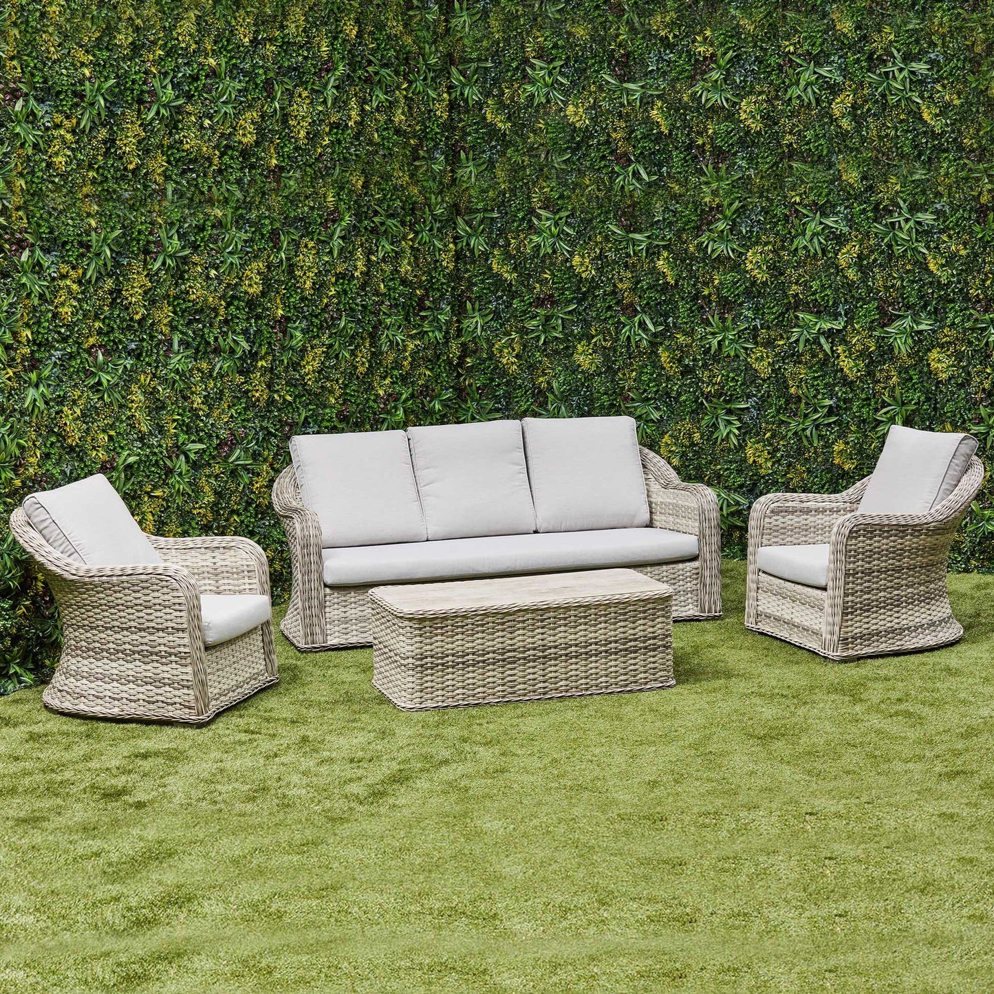 Isla Rattan Lounge Set – Grey