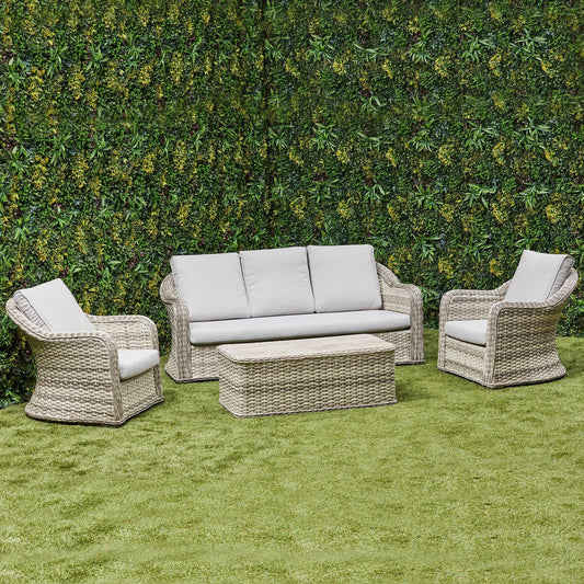 Isla Rattan Lounge Set – Grey