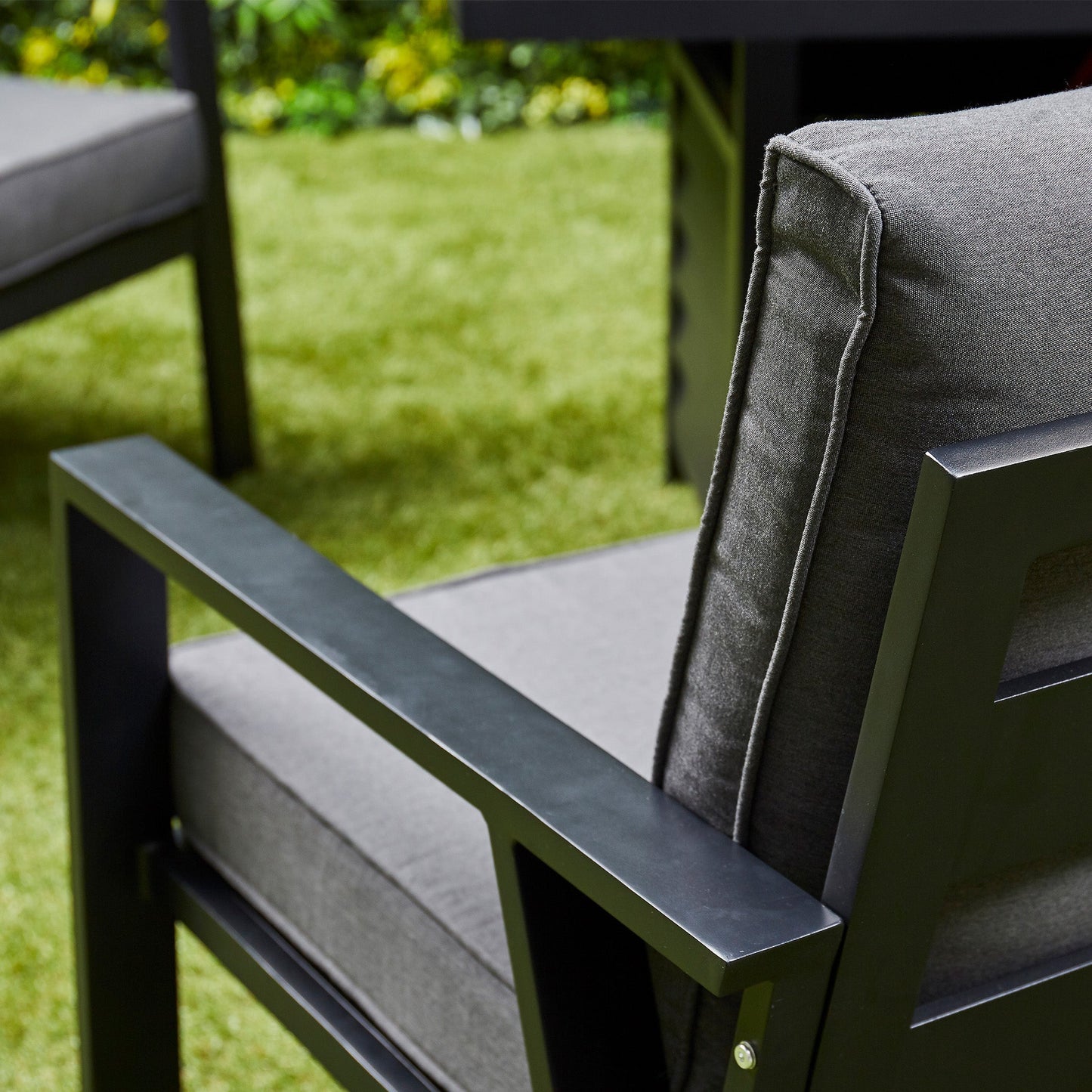 Sienna Aluminium Sofa Dining Set with Fire Pit – Grey