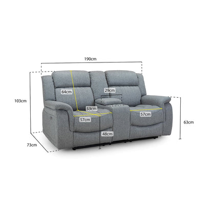 Hamlet 2 Seater Recliner Sofa in Grey