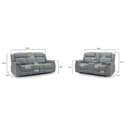 Hamlet 3+2 Power Recliner Sofa Set in Grey