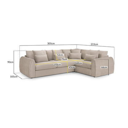 Hugo Sofa Mocha Right Hand Facing Corner