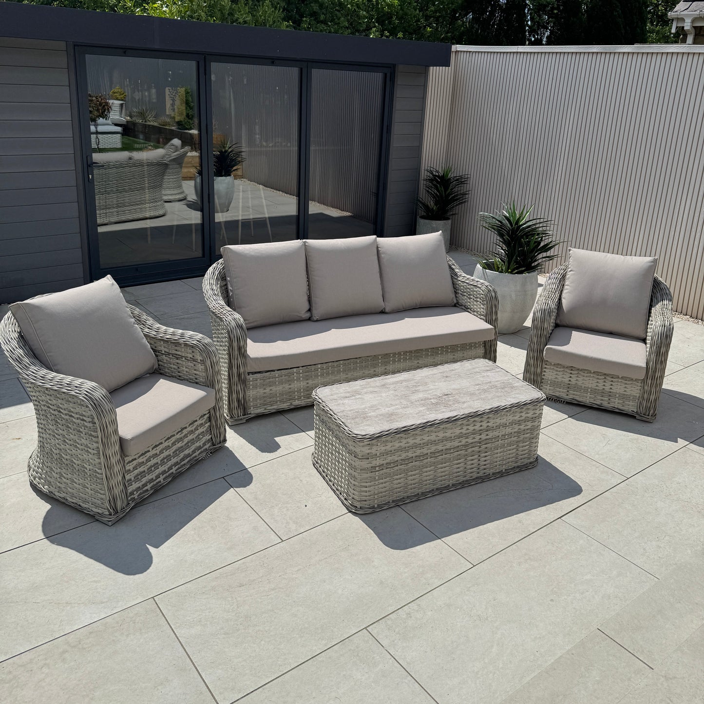 Isla Rattan Lounge Set in Beige