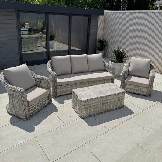 Isla Rattan Lounge Set in Beige