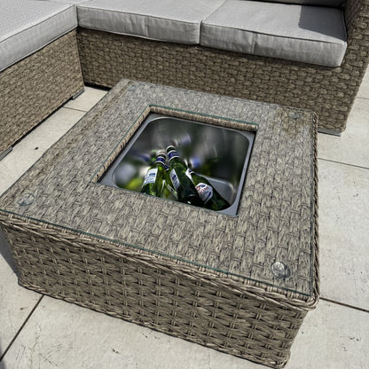 Nova Rattan Corner Sofa Set with Ice Bucket Beige