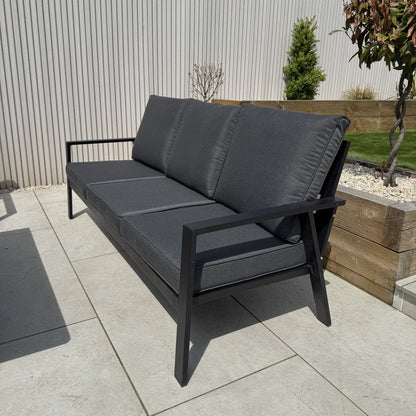 Sienna Aluminium Sofa Dining Set with Fire Pit – Grey