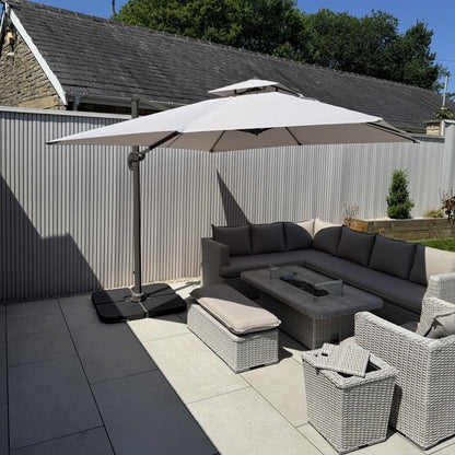 3m Cantilever Parasol in Beige (Base included)