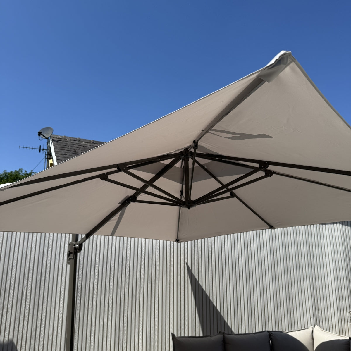 3m Cantilever Parasol in Beige (Base included)