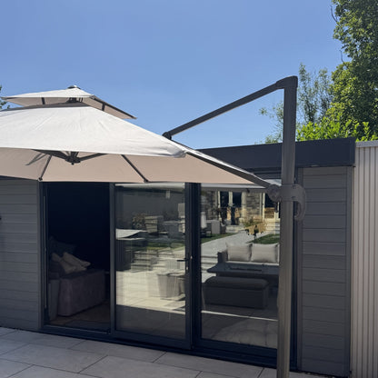 3m Cantilever Parasol in Beige (Base included)