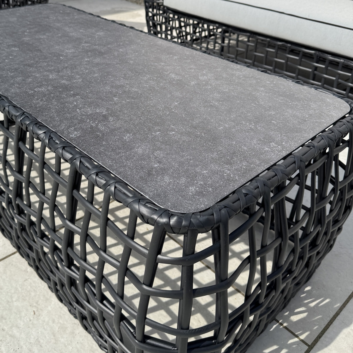 Indi 4 Piece Rattan Garden Furniture Sofa Set - Black