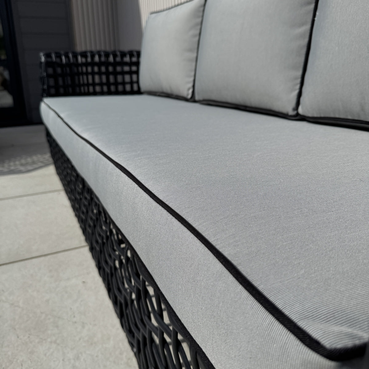 Indi 4 Piece Rattan Garden Furniture Sofa Set - Black