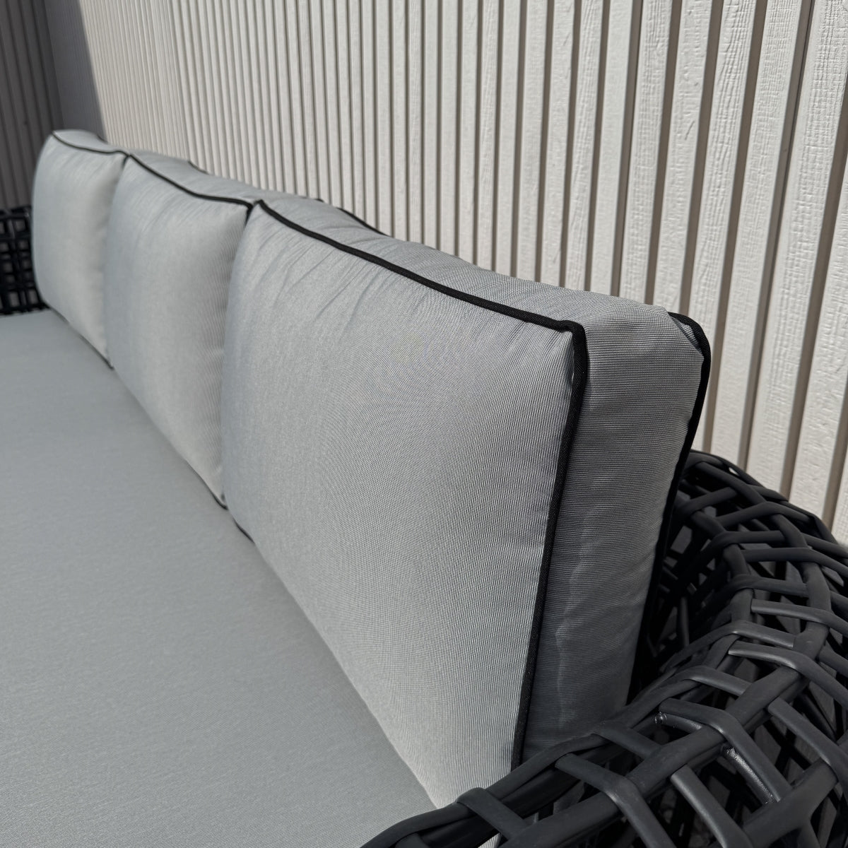 Indi 4 Piece Rattan Garden Furniture Sofa Set - Black