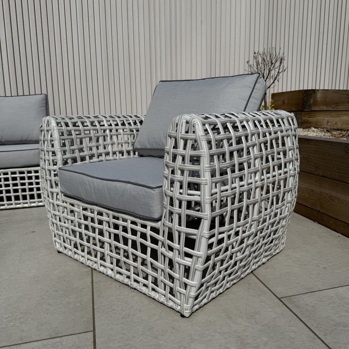 Indi 4 Piece Rattan Garden Furniture Sofa Set - Grey