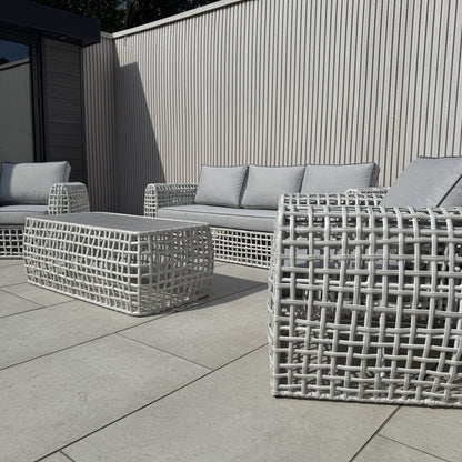 Indi 4 Piece Rattan Garden Furniture Sofa Set - Grey