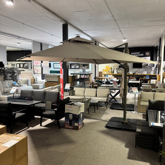 3m Rotating Cantilever Parasol in Medium Grey (Base Included)